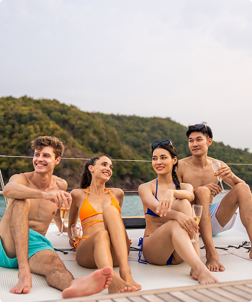 Celebrate with friends on a rented yacht at sea with Beach Please Tulums